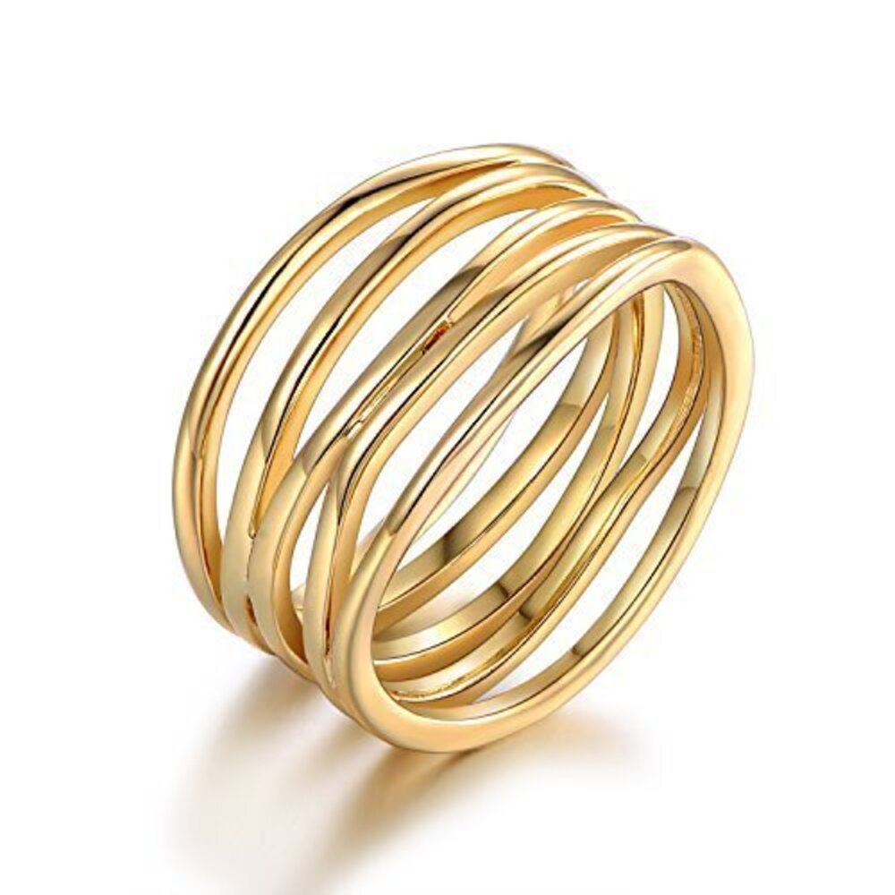 3227 18K Gold Plated Statement Ring – Gold, 5